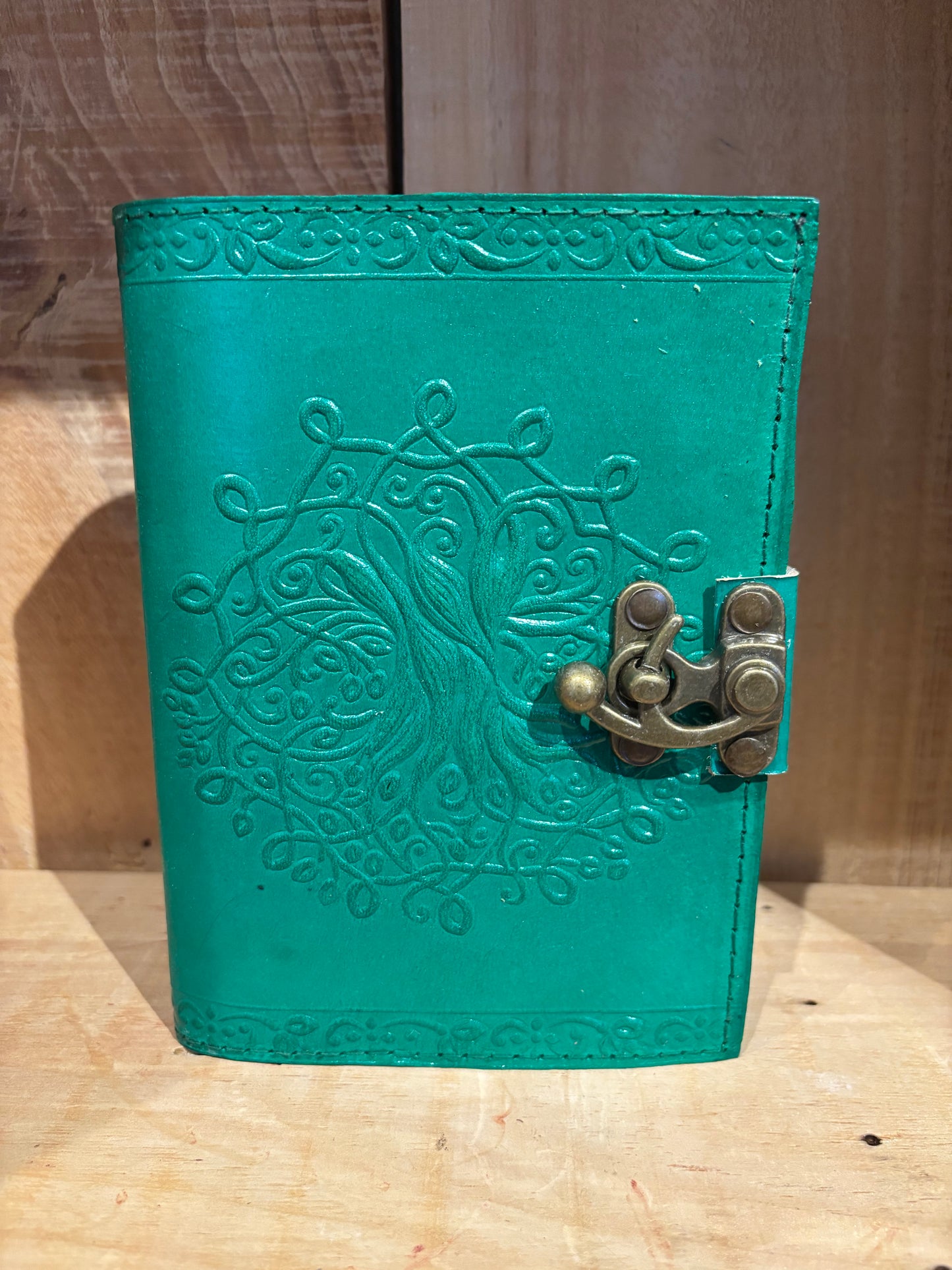 Livre en cuir BoS-5’’x7’’-arbre de vie vert