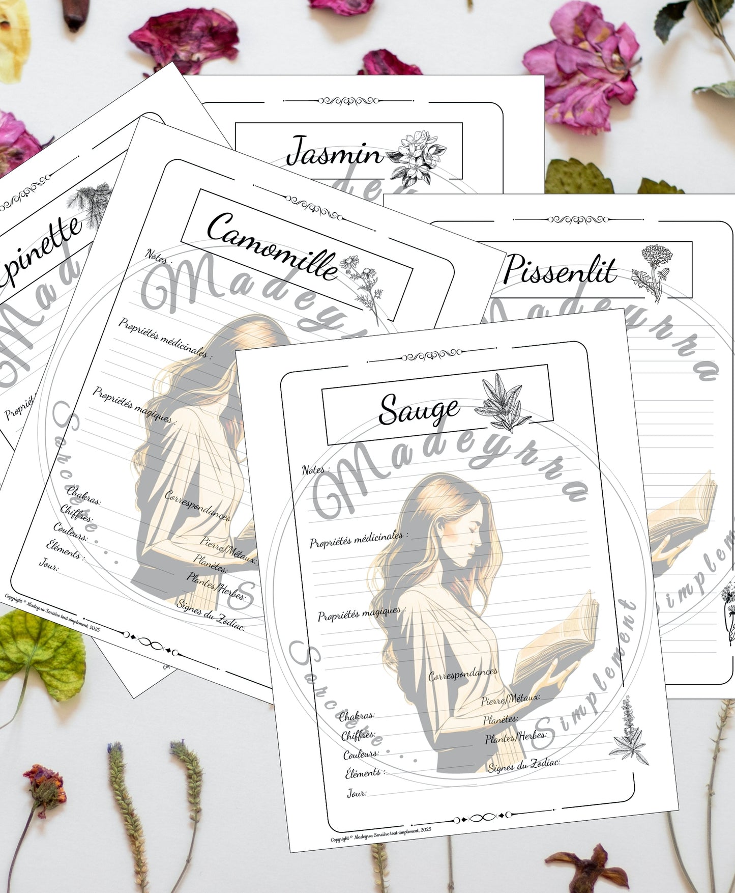 Grimoire Magique - Herbes Lot complet (PDF à compléter)