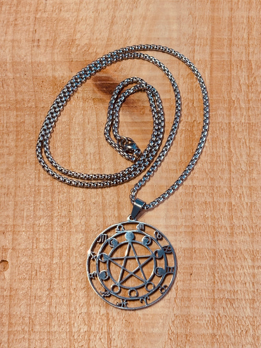 Pendentif – Pentagramme & Phases de Lune