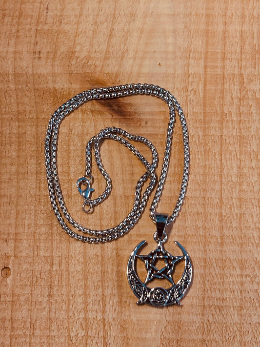 Pendentif – Triple Lune avec Pentagramme