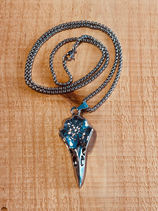 Pendentif – Crâne de Corbeau Viking (Grand)