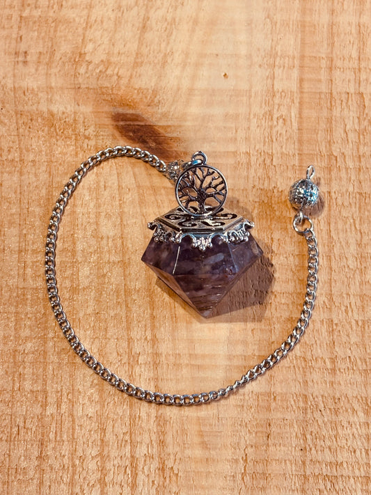 Pendule – Améthyste Orgonite avec Arbre de Vie