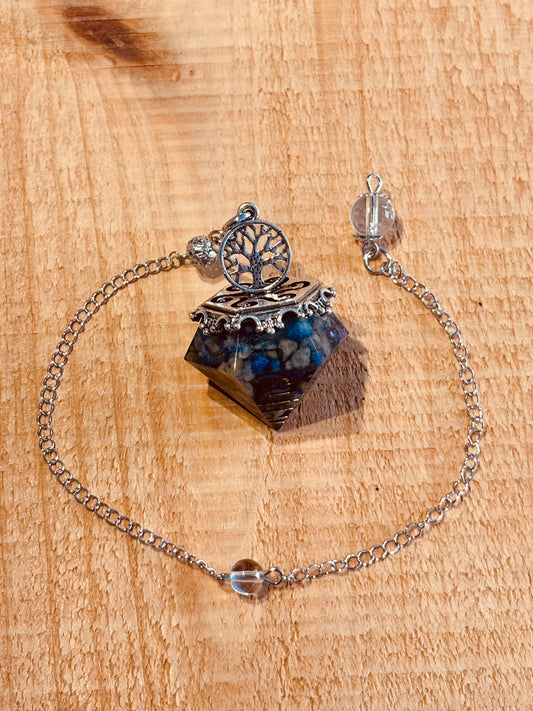 Pendule – Lapis-Lazuli Orgonite avec Arbre de Vie