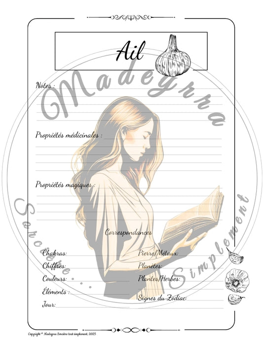 Grimoire Magique - Ail (PDF à compléter)