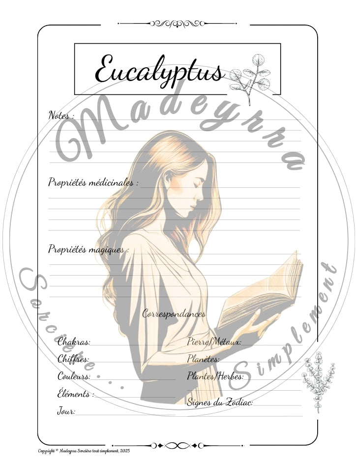 Grimoire Magique - Eucalyptus (PDF à compléter)