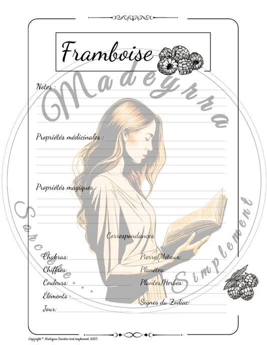Grimoire Magique - Page Framboise (PDF à compléter)