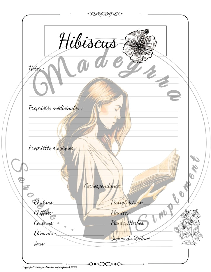 Grimoire Magique - Hibiscus (PDF à compléter)