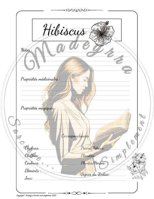 Grimoire Magique - Hibiscus (PDF à compléter)