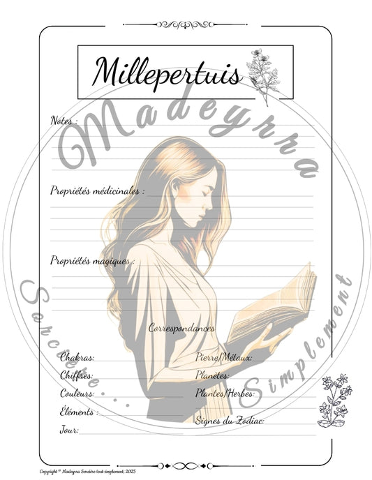 Grimoire Magique - Millepertuis (PDF à compléter)