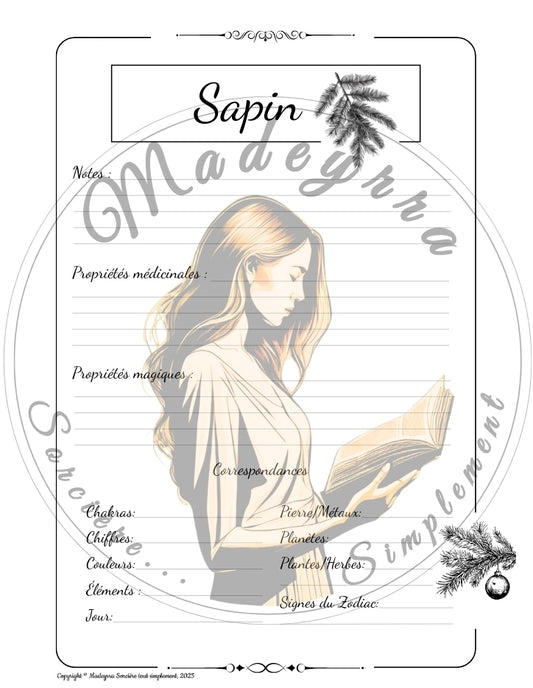 Grimoire Magique - Sapin (PDF à compléter)