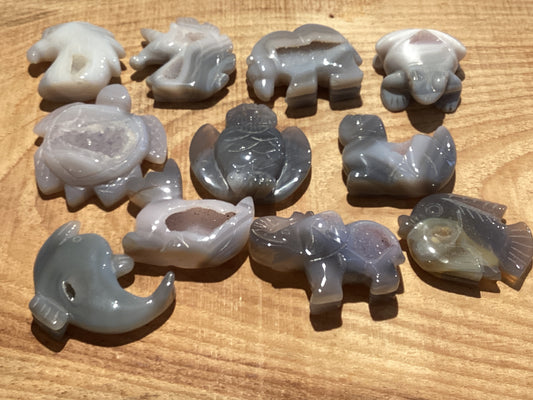 Animaux en agate