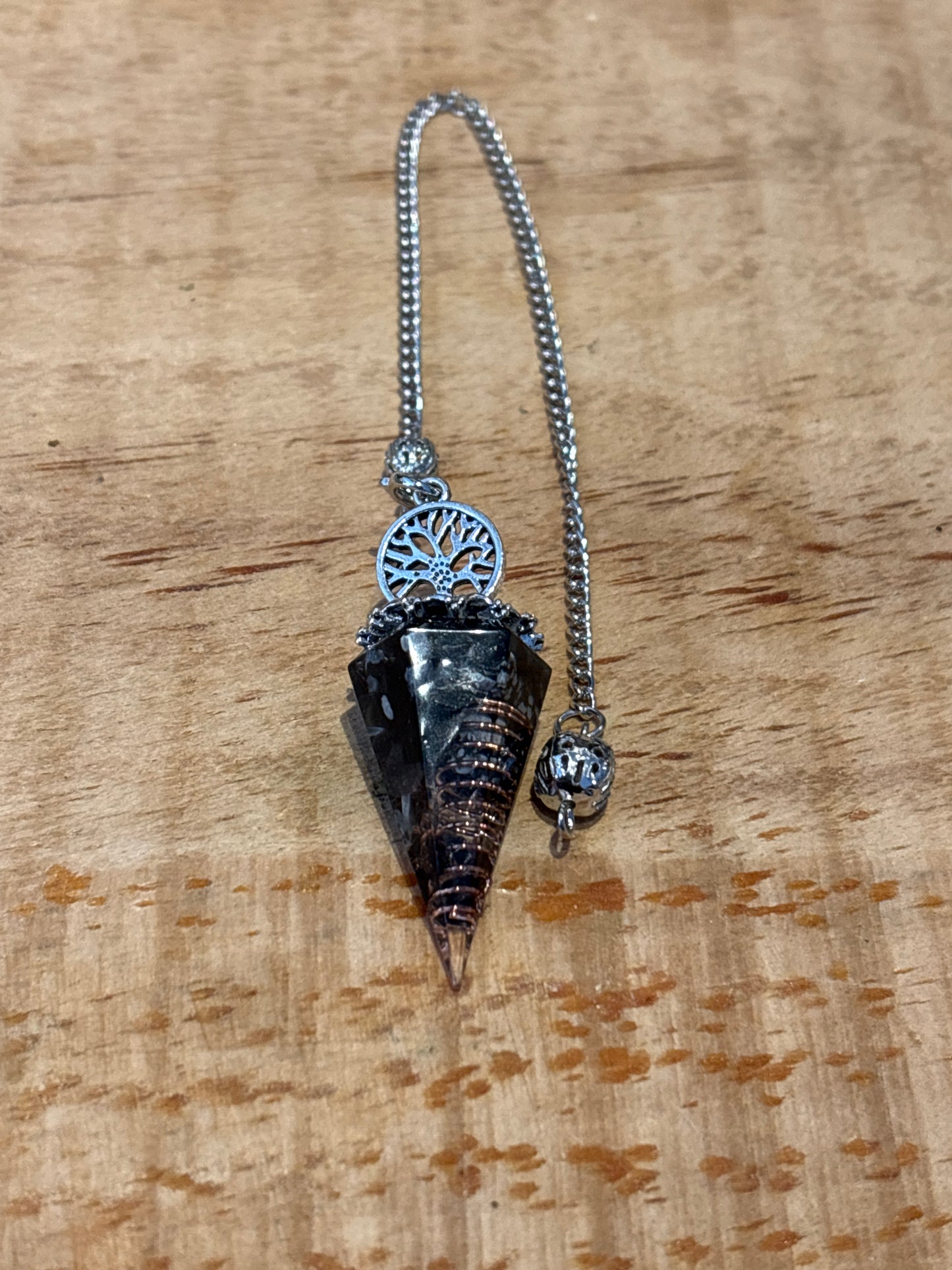 Pendule – Orgonite avec Arbre de Vie Pointe