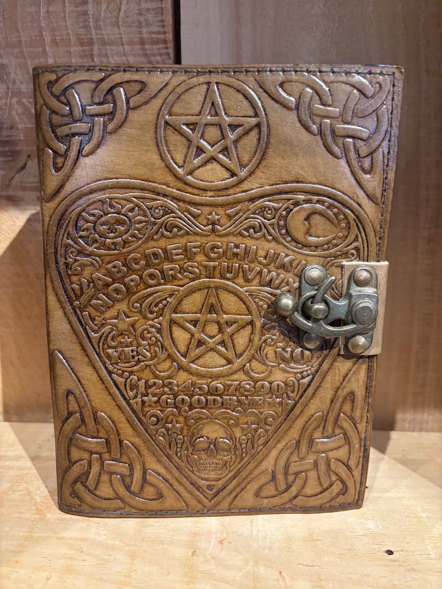 Livre en cuir BoS-6’’x8’’-planche abcd Pentagramme