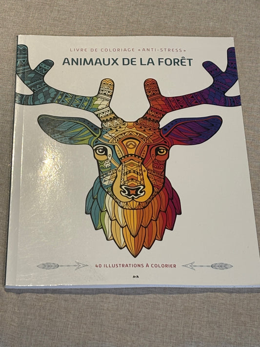 Livre à colorier anti-stress - animaux de la forêt