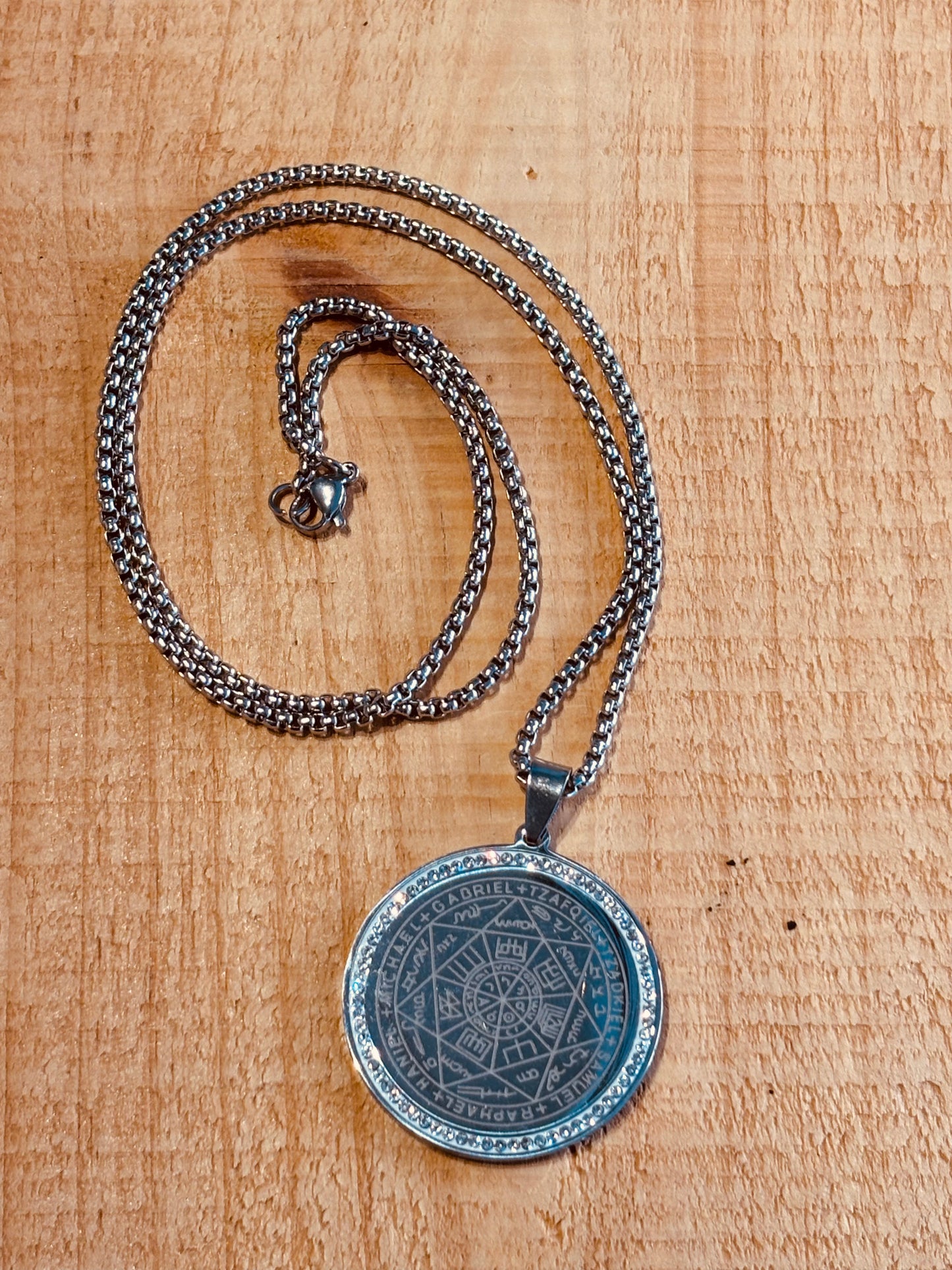 Pendentif – Sceau des 7 Archanges Zircon Argent